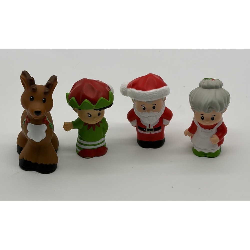 Little People Christmas Lot Santa Mrs. Clause Reindeer & Elf Dolls